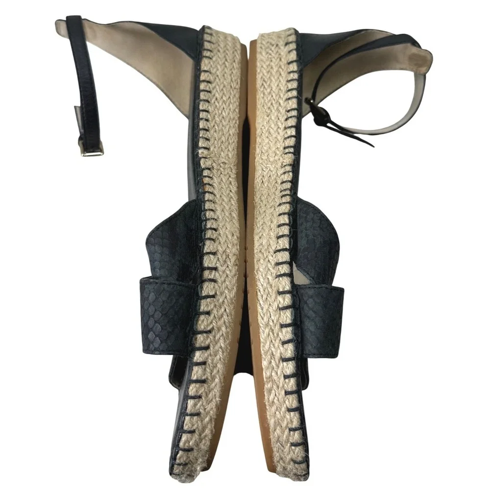 Cole‎ Haan Pinch Maine Cloudfeel Espadrille Flat Sandals Women 10.5 Black Casual